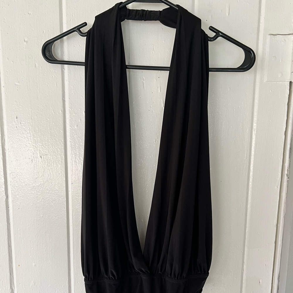 Women’s Low Cut Backless Halter Bodysuit